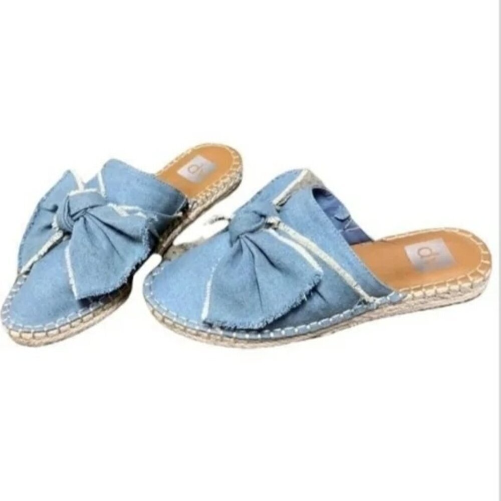 DV Dolce Vita Denim Bow Espadrilles Mules